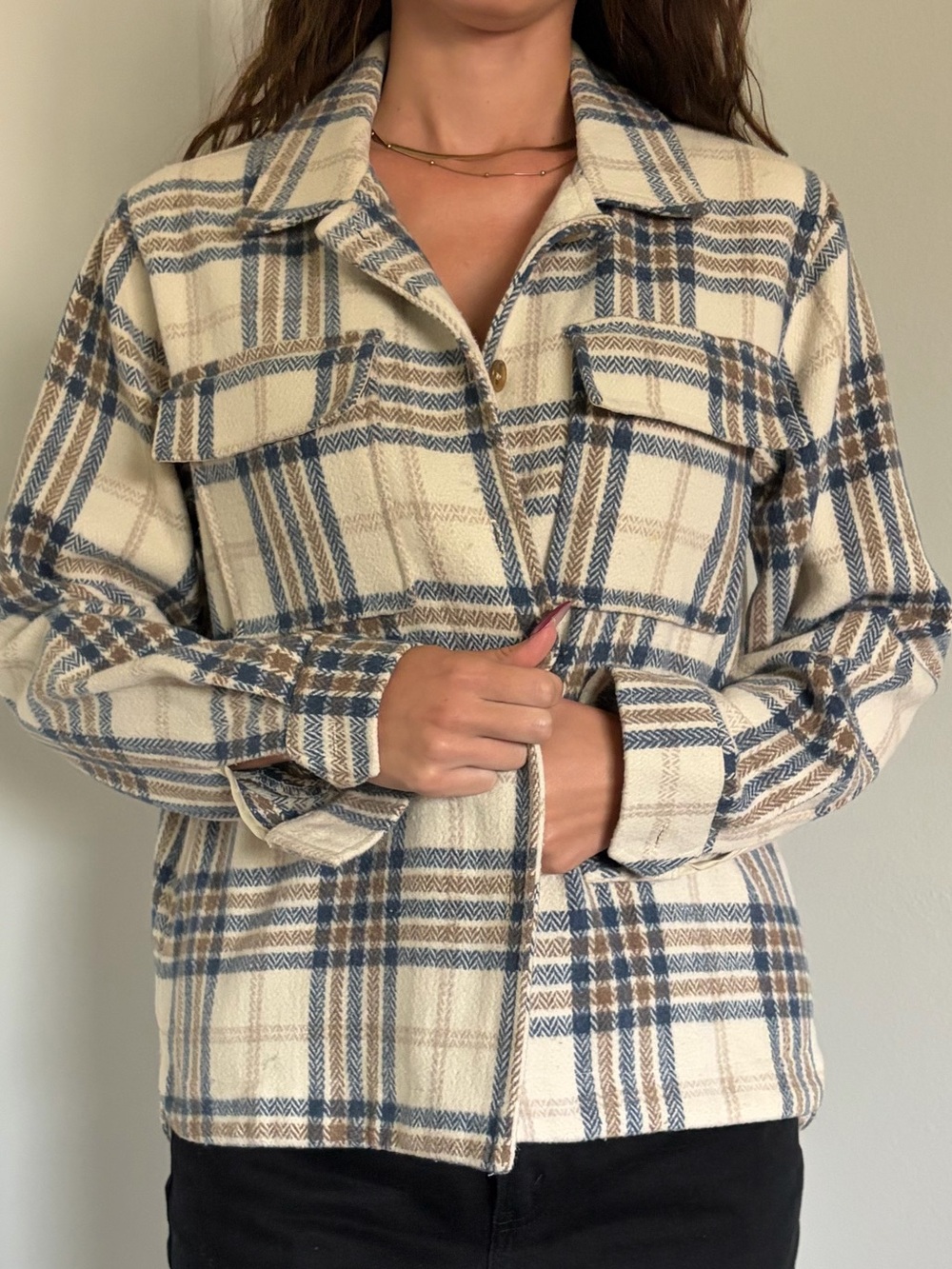 Plaid Button-Up Shacket